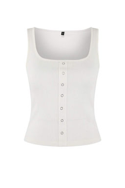 Wardrobe Essentials-Gri Melanj Fitted/Vucuda Oturan C?tc?tl? Esnek Orme Bluz TWOSS26BZ00073 - Trendyolmilla фото 3