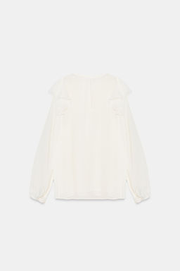 PIN TUCK AND RUFFLE BLOUSE - Zara фото 7