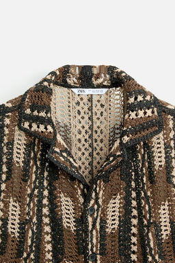 GEOMETRIC CROCHET SHIRT - Zara фото 9