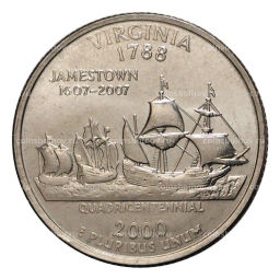 25 центов (1/4 доллара) 2000 года D США Штаты и территории Вирджиния