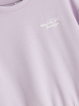 Bisiklet Yaka New York Bask?l? K?z ?ocuk Sweatshirt