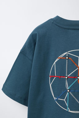 CAMISETA ESTAMPADO UNDERGROUND LONDON  / Azul - Zara фото 4