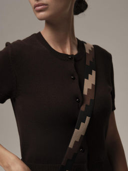 Сумка кожаная кросс-боди Deboro 30347 таупе фавола