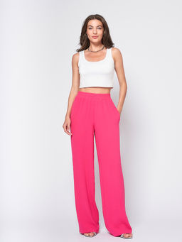 Брюки цвета фуксии широкие