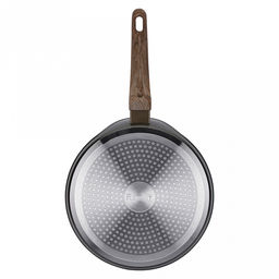 Сковорода блинная с антипригарным покрытием "Terra" д24см, h4,3см, s2,6мм, дно s3,1мм, кованный алюминий, бакелитовая ручка с покрытием "soft-touch", имитирующим текстуру дерева, "Regent" (Китай) Подходит для всех видов плит, включая индукционную.