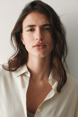 Camisa oversize en mezcla de lino - H&m фото 5