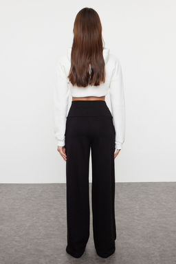 Siyah Ince Ekstra Yuksek Bel Wide Leg/Genis Kesim Pantolon TWOAW25PL00026