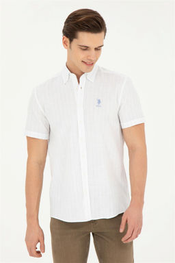 Мужская синяя рубашка с коротким рукавом - U.s. polo assn фото 3