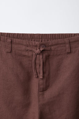 PANTAL?N BARREL CON LINO / Marr?n - Zara фото 4