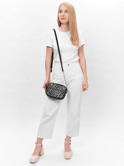 LACCOMA сумка Джулия-леопард черно-белый эко кожа хлопок
