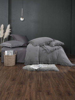 Комплект с одеялом Cloud Stonewashed Cotton (графит)