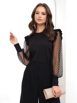 Джемпер с рукавами из сетки - Stilla фото 3