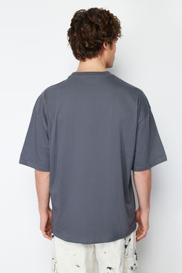 TRENDYOL MAN Beyaz Un?sex Oversize/Genis Kesim Kalp Nak?sl? T-Shirt TMNSS24TS00070 - Trendyolmilla фото 18