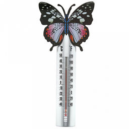 Термометр уличный +50-40С "Бабочка" 35,5х16см, подвесной, пластик, цвета в ассортименте, в п/эт пакете на картоне (Китай)
