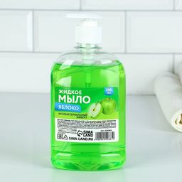 Мыло жидкое, 500 мл, аромат яблоко, КЛАДОВАЯ КРАСОТЫ