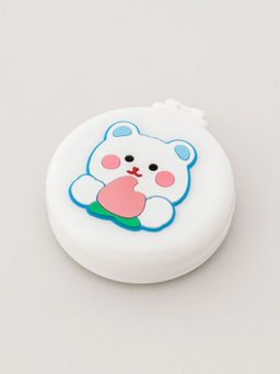 Расческа раскладная с зеркалом "Peach bear folding", white