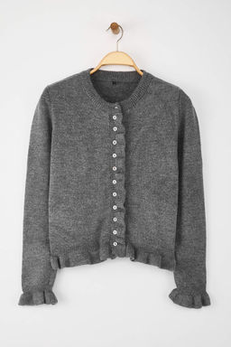 Antrasit Dugme Detayl? Yumusak Dokulu Triko H?rka TWOAW26HI00038