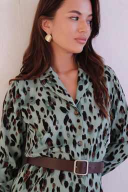 Платье-рубашка с английским воротником принт - Martichelli фото 137