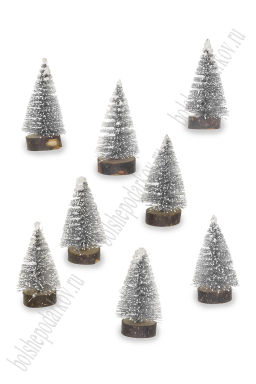 Новогодние украшения Ёлочка 4 см (10 шт) SF-8014, серебро - Больше подарков фото 2