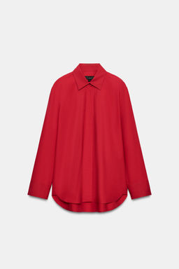 CAMISA POPEL?N ZW COLLECTION / Rojo - Zara фото 10
