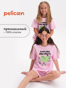 PELICAN, пижама для девочек, Розовый