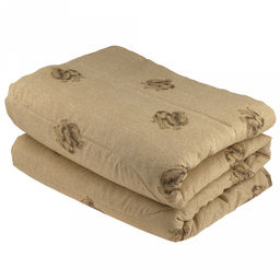 Одеяло 1,5 спальное "Н" "Верблюд", универсальное/всесезонное, 140х205 см, наполнитель 300г/м2, термоскрепленная верблюжья шерсть (30%/70%п/э), чехол поплекс "Премиум" (п/э 100%) стеганое, упак "Компакт" пакет ПВХ, еврослот, д25х55см/1кг, "Домашняя мо