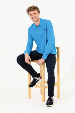 Мужской синий меланжевый свитшот Неожиданная скидка в корзине - U.s. polo assn фото 4