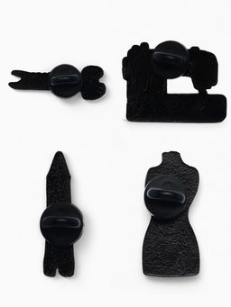 Набор значков (4 шт.) Швея, цветной в чёрном металле