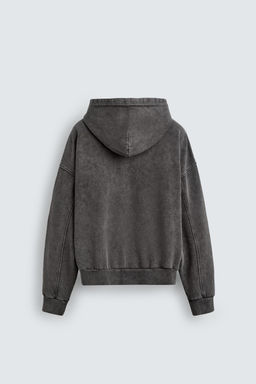 SUDADERA LAVADA CREMALLERA CAPUCHA / Gris?ceo - Zara фото 8