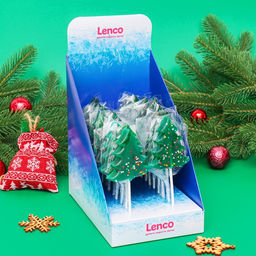 Цена за 20 шт. Карамель леденцовая новогодняя Елочка в обсыпке, яблоко, 35 г