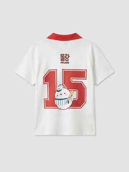 Polo Yaka Molang Bask?l? K?z ?ocuk Ti??rt