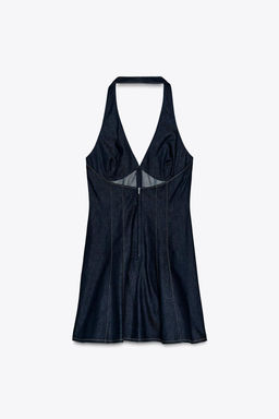 DENIM HALTER DRESS - Zara фото 7