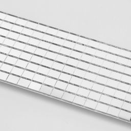 Зеркальная мозайка клеевая, 0,5 × 0,5 см, 8 рядов 4 см × 1 м, серебряное стекло