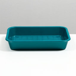 Туалет перламутровый средний с сеткой 36×26×6.5 см, бирюзовый