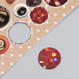 Цена за 5 шт. Декор для творчества картон «Фишки и пуговки. Коричневый», 24 шт., 13×16.5 см