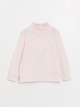 Dik Yaka Uzun Kollu K?z Bebek Triko Kazak