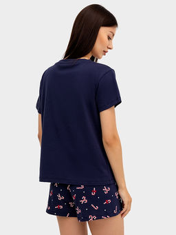 Комплект женский (джемпер, шорты) синий с принтом конфеты - Mark formelle фото 3