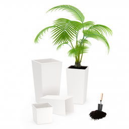 Кашпо напольное Ротанг со вставкой (270*270*520мм) М6826 белый - Альтернатива фото 5