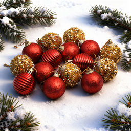 Набор новогодних украшений "Сказочный праздник" (15шт х 4см)