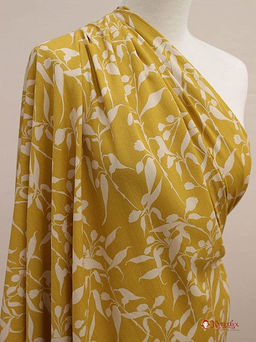 Креп-вискоза с эфф. жатости Лелея цв.горчичный, ш.1.41м, вискоза-100%, 120гр/м.кв - Купава фото 7