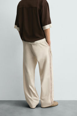 EMBROIDERED STRIPE TROUSERS - Zara фото 3