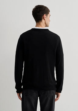 V Yaka Siyah Kazak - Mavi фото 5