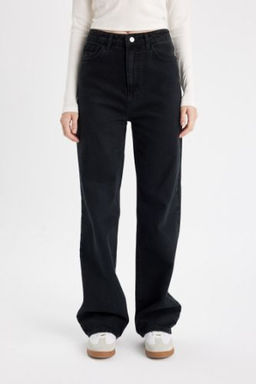 90s Wide Leg Yuksek Bel Uzun Jean Pantolon