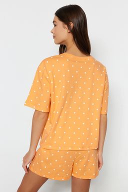 Trendyolmilla Beyaz %100 Pamuklu Puantiyeli ve Kalpli Sortlu Orme Pijama Tak?m? THMSS21PT1485 фото 38