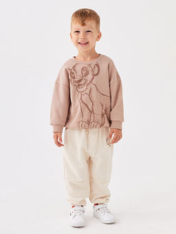 Bisiklet Yaka Uzun kollu Lion King Bask?l? Erkek Bebek Sweatshirt - Waikiki фото 2