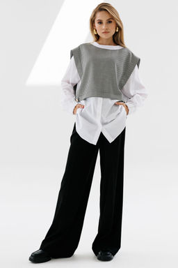 Комплект NIKVA н716-2 молоко+чёрно-белая гусиная лапка фото 4