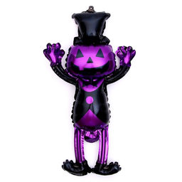 Цена за 5 шт. Воздушный шар фольгированный 20" «Тыква в шляпе», под воздух