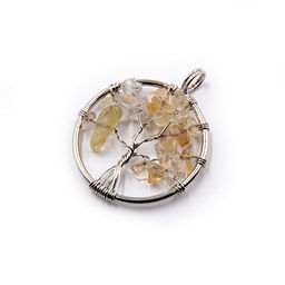 Подвеска Дерево Жизни с камнем Цитрин Солнечный энергетика солнца привлекает богатство