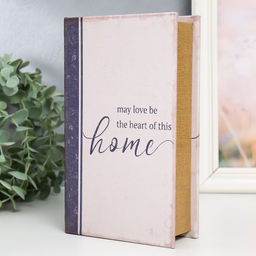 Шкатулка книга - сейф «Пусть любовь будет сердцем этого дома», дерево, искусственная кожа, 21×13×5 см
