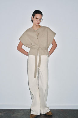 CARDIGAN WITH BELT AND SHORT SLEEVES - Zara фото 7